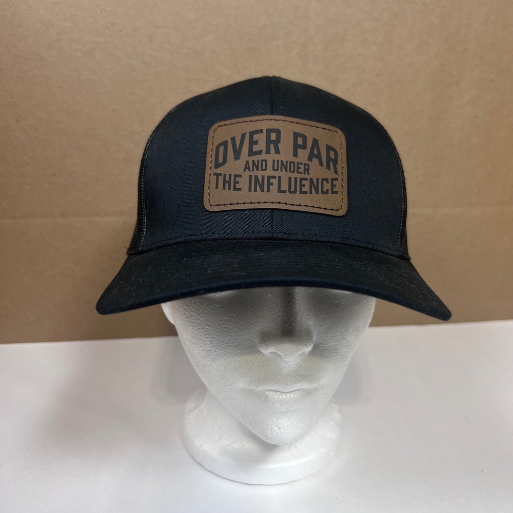 Over Par Under Influence Golf Trucker Hat Black Snapback Cap Mens